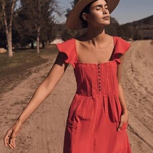 Pilcro Flutter Sleeve Midi Dress size medium new without tags